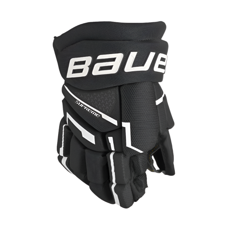 Bauer Supreme Mach Hockey Gloves Youth 2023 black/white back of right glove