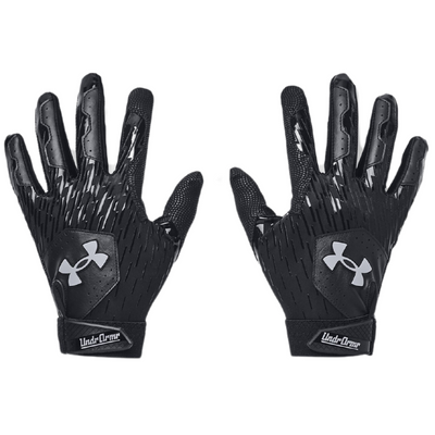 UA Clean Up Baseball Batting Gloves Men`s 2024 black back of both gloves