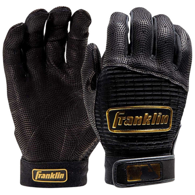 Franklin Pro Classic Batting Gloves Adult black/gold front (palm) and back