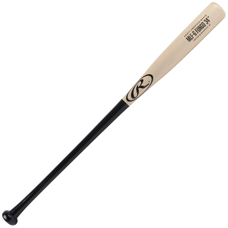 Rawlings Fungo 34" Wood Baseball Bat - Black / Natural - Maple (2022)