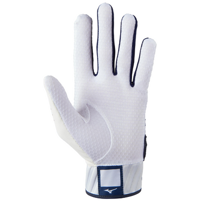 Mizuno MVP Baseball Batting Gloves Youth 2022 white/navy front (palm)