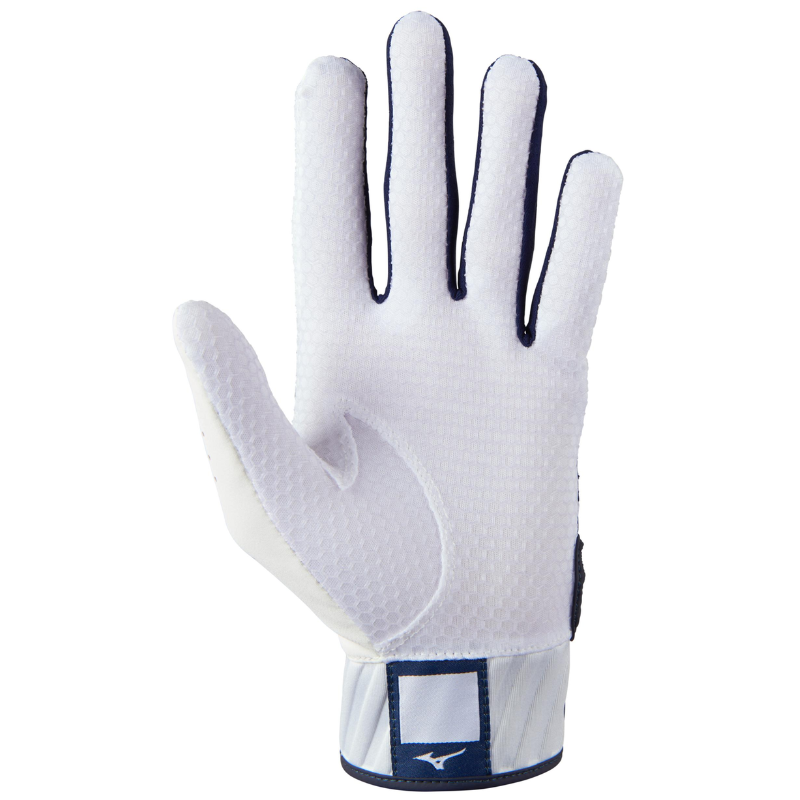 Mizuno MVP Baseball Batting Gloves Youth 2022 white/navy front (palm)