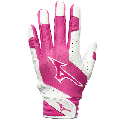 Mizuno Finch Batting Gloves Girls' 2022 white/pink back