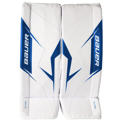 Bauer Hockey Goalie Protective Bauer SV-PRO MTO Goalie Leg Pads Senior 1064973 White Blue