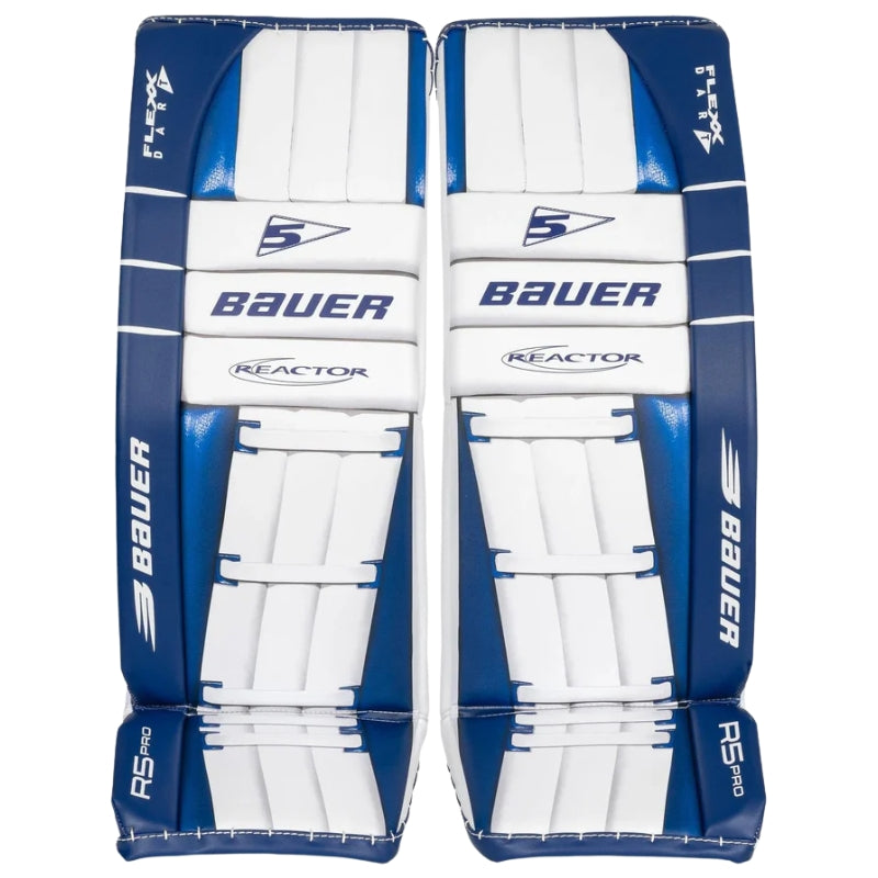 Bauer Hockey Protective Gear Bauer Reactor R5 Pro Goalie Leg Pads Senior 2024 White Blue