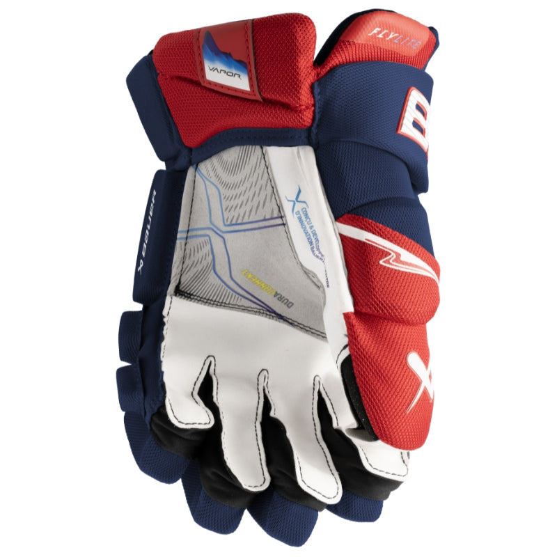 Bauer Hockey Protective Gear Bauer Vapor Flylite Hockey Gloves Intermediate 1064872 Navy Red White 2025
