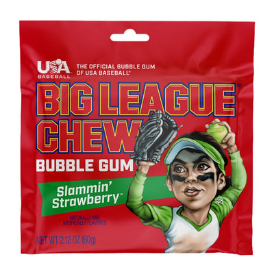 Big League Chew Bubble Gum Slammin Strawberry