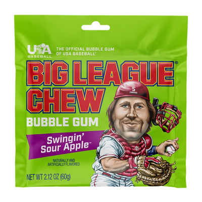 Big League Chew Bubble Gum Swingin Sour Apple