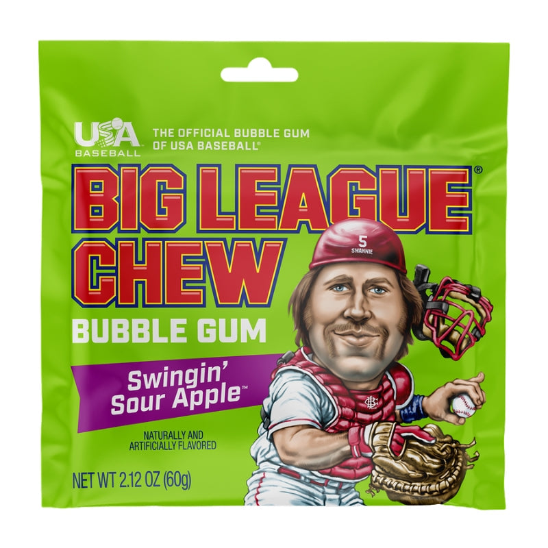 Big League Chew Bubble Gum Swingin Sour Apple