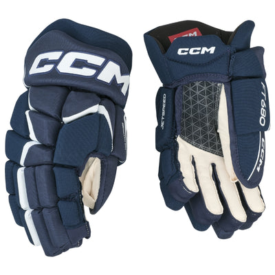 CCM Hockey Protective Gear CCM JetSpeed FT680 Hockey Gloves Junior Navy White