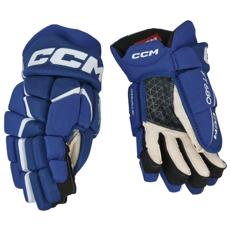 CCM Hockey Protective Gear CCM JetSpeed FT680 Hockey Gloves Junior Royal White