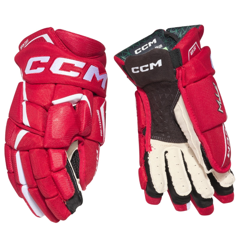 CCM Hockey Protective Gear CCM JetSpeed FTW Women`s Hockey Gloves Senior 2024 HGFTW24:SR Red White