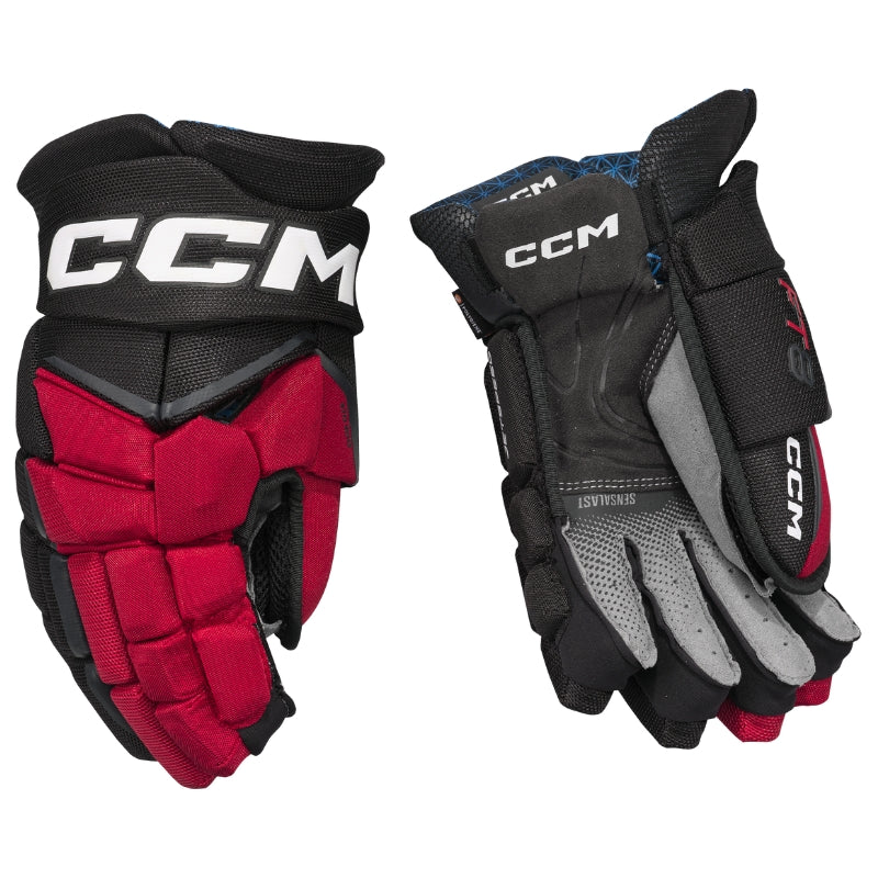 CCM Hockey Protective Gear CCM Jetspeed FT8 Hockey Gloves Senior 2025 HGFT8-SR Black Red White