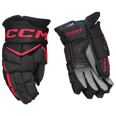 CCM Hockey Protective Gear CCM Jetspeed FT8 Hockey Gloves Senior 2025 HGFT8-SR Black Red