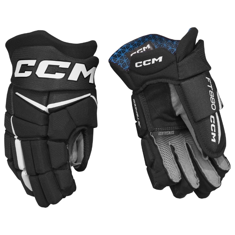 CCM Hockey Protective Gear CCM Jetspeed FT880 Hockey Gloves Senior 2025 HGFT880-SR Black White