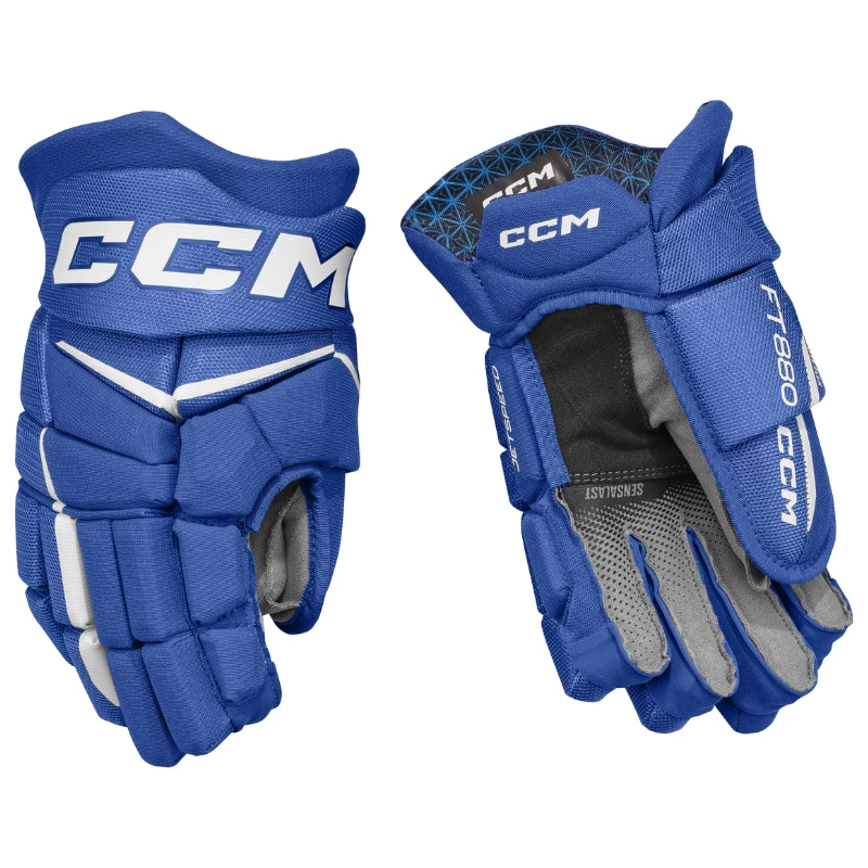 CCM Hockey Protective Gear CCM Jetspeed FT880 Hockey Gloves Senior 2025 HGFT880-SR Royal White