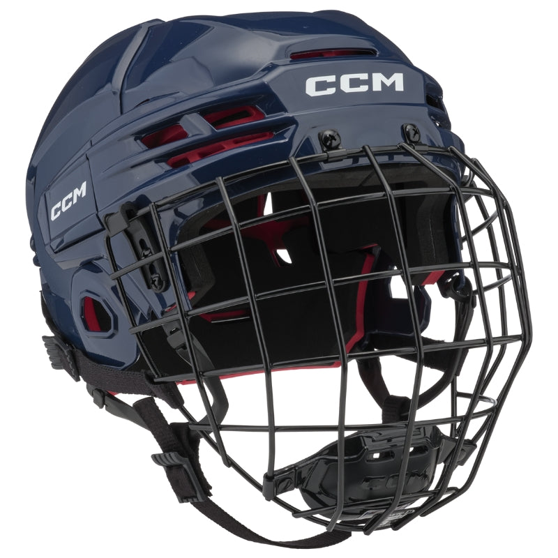 CCM Hockey Protective Gear CCM Tacks 70 Combo Hockey Helmet Senior HT70C:SR Navy