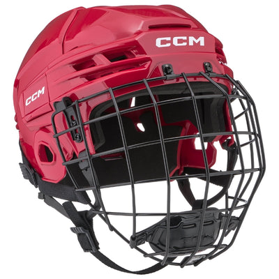 CCM Hockey Protective Gear CCM Tacks 70 Combo Hockey Helmet Senior HT70C:SR Red
