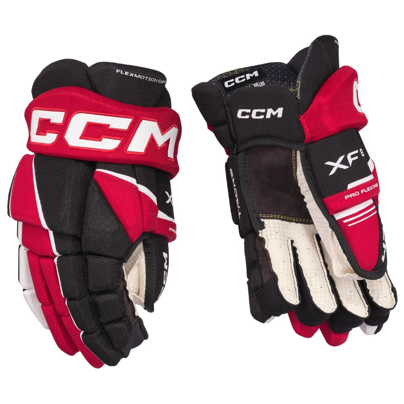 CCM Hockey Protective Gear CCM Tacks XF 80 Hockey Gloves Senior 2024 Black Red White