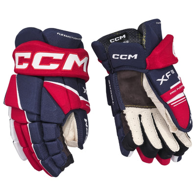 CCM Hockey Protective Gear CCM Tacks XF 80 Hockey Gloves Senior 2024 Navy Red White