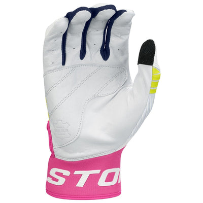 Easton Baseball Gloves Easton Walk-Off Ethos Batting Gloves Youth White Pink Navy