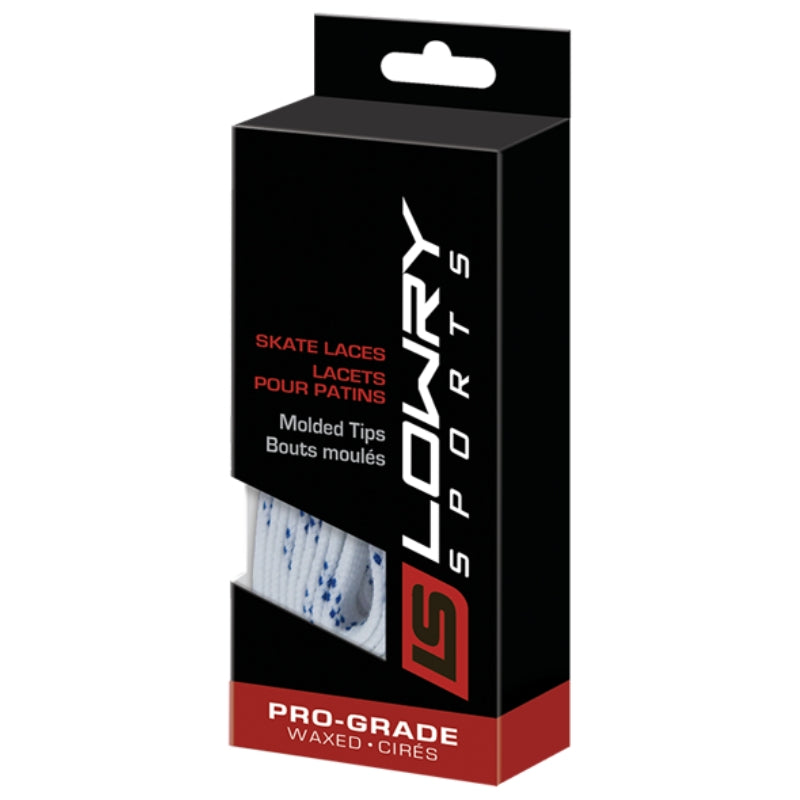 Lowry Ice Skate Laces Lowry Pro Grade Molded Tip Waxed Laces White
