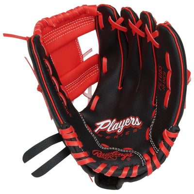 Rawlings Baseball Gloves Rawlings Players Series 10" Baseball Glove Youth Black Scarlet