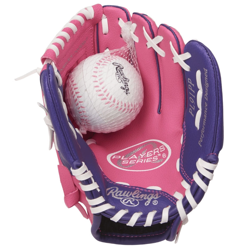 Rawlings Baseball Gloves Rawlings Players Series 9 inch Softball Glove Youth With Ball