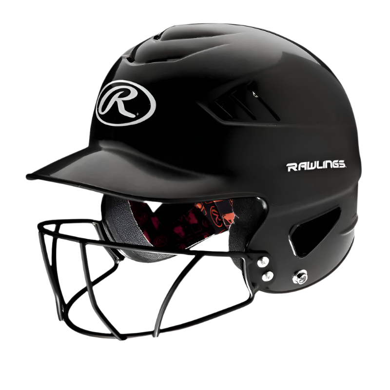 Rawlings Baseball Helmets Rawlings CoolFlo Batting Helmet Facemask Combo Adult Black