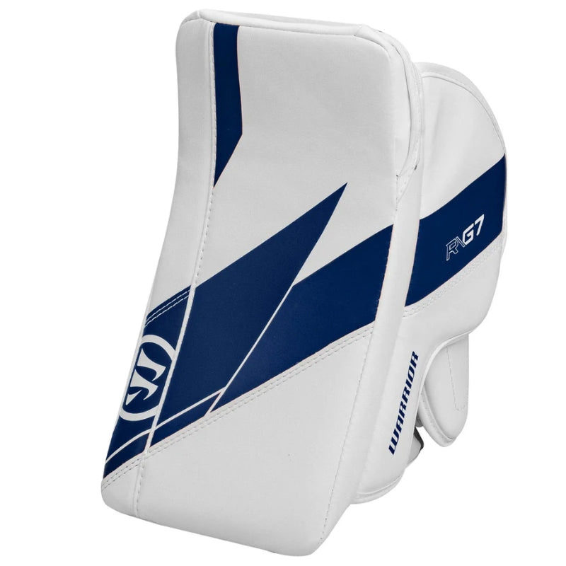 Warrior Goalie Protective Gear Warrior Ritual R-G7 Pro Goalie Catcher Blocker Junior G7BJ4 White Royal