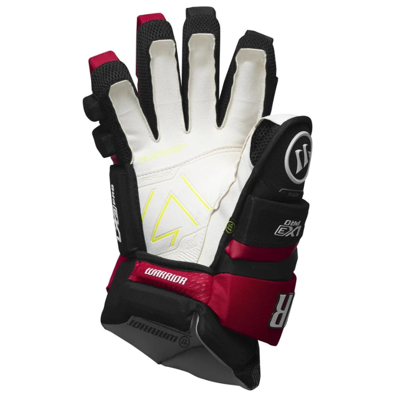 Warrior Hockey Protective Gear Warrior Alpha LX3 Pro Hockey Gloves Senior 2025 Black Red LX3PGS5