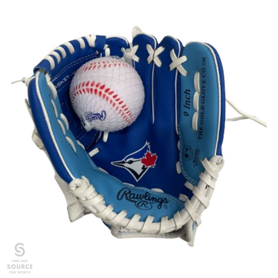 Rawlings Toronto Blue Jays Players 9" Baseball Glove W/Ball - Youth