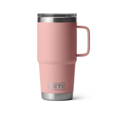 Yeti Rambler 20oz Travel Mug with Stronghold Lid Sandstone Pink | Larry's Sports Shop