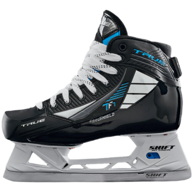 True Goalie Skates True TF7 Intermediate Black side facing left
