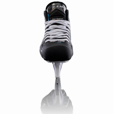 True Goalie Skates True TF9 Senior Black front with mirror reflection at bottom