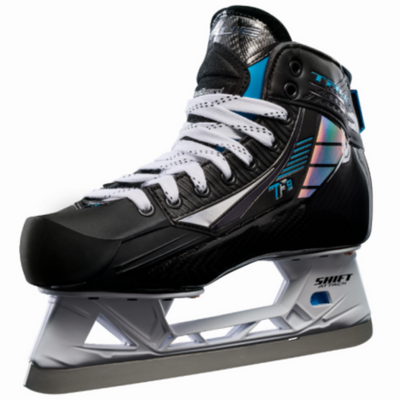 True Goalie Skates True TF9 Senior Black side facing lower left