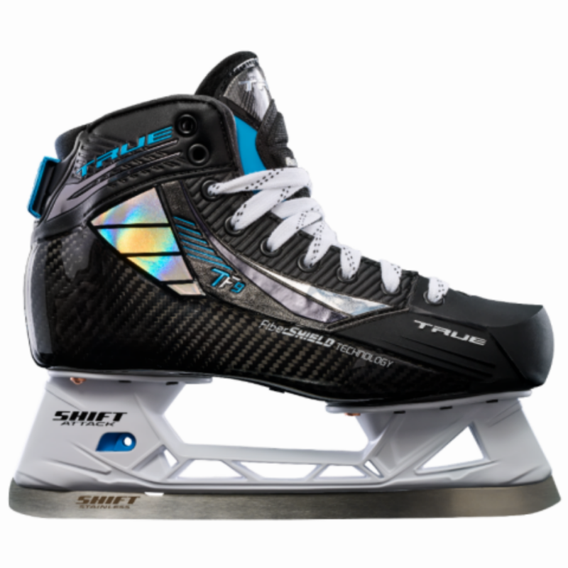 True Goalie Skates True TF9 Senior Black side facing right