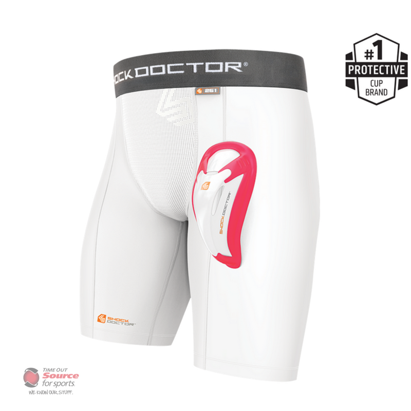 Shock Doctor Boys Core Double Compression Shorts with BioFlex Cup | Time Out Source For Sports